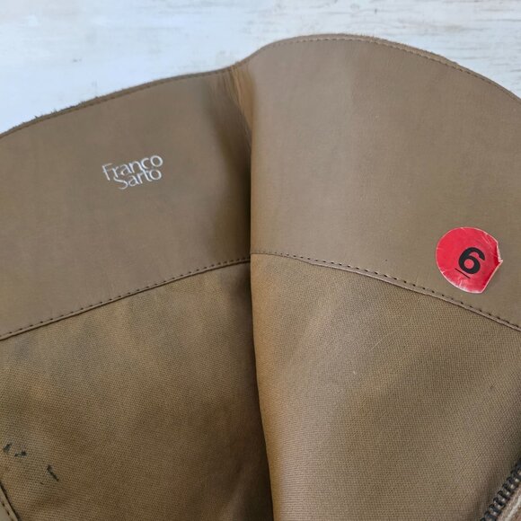 Franco Sarto Caydee Tan Suede Leather Wide Calf Tall Boots sz 6 Classic - Picture 6 of 8